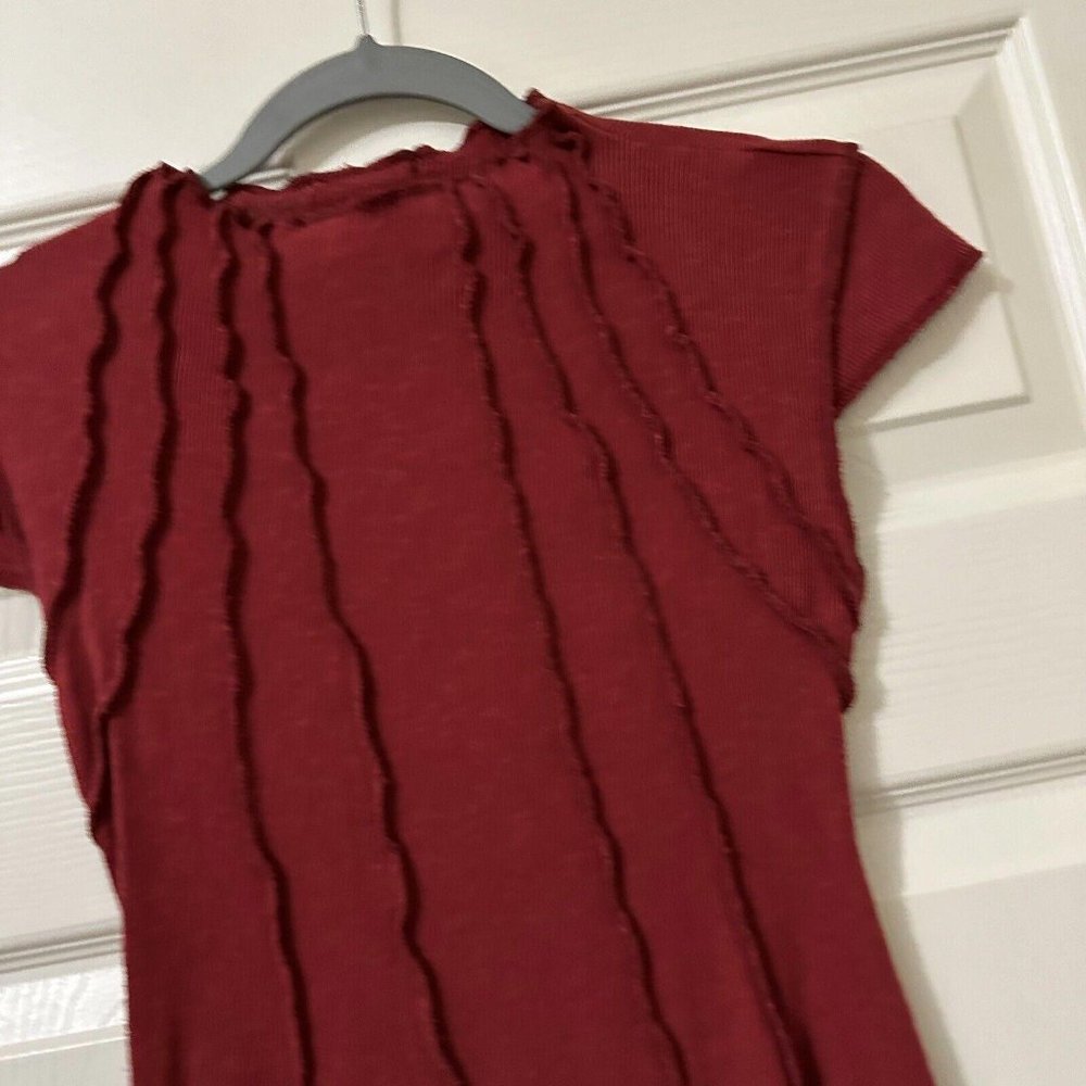 Urban Outfitters UO Rishe Red Exposed Seamed Mini Short Sleeve Dress Sz S Small - Picture 7 of 14